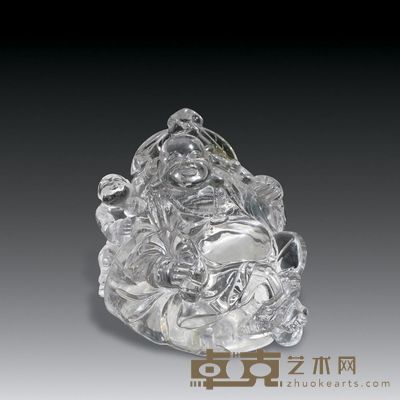 清 水晶弥勒佛 高15.5cm
