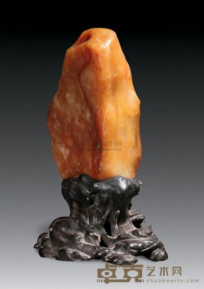 黄腊石摆件 通高15cm