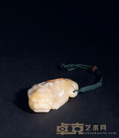 清 白芙蓉石雕瑞兽 长7cm；宽4.7cm；高2cm