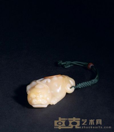 清 白芙蓉石雕瑞兽 长7cm;宽4.7cm;高2cm
