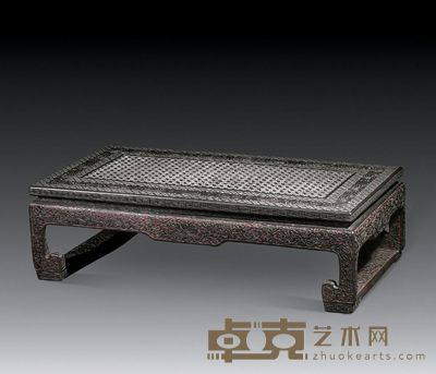 清·乾隆 剔黑富贵万代小方案 长55cm;宽39cm;高18cm