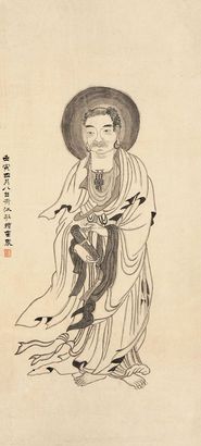 金农 1722年作 罗汉 立轴