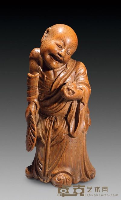 清 竹雕人物像 高13.6cm