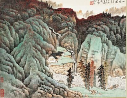 宋玉麟 山居图 镜心