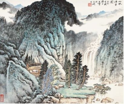 宋玉麟 山水清音图 镜心