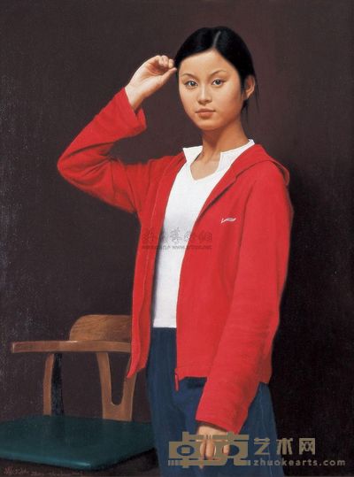 张少航 2006年作 春风撩动我的发稍 62×82cm