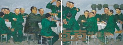 张延昭 2002年作 午餐 160×424cm