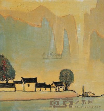 涂克 1987年作 远山 27×28cm
