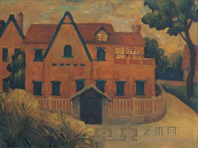 关紫兰 1930年作 老洋房 61×45cm