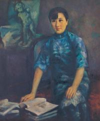 吕斯百 1931年作 蓝衣妇女
