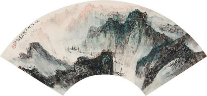 蔡天雄 山水 扇面