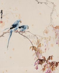 欧豪年 花鸟 镜片