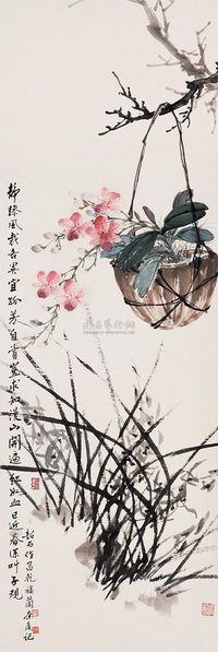 张韶石 等 花卉 立轴