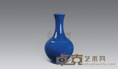 清光绪 蓝釉赏瓶 高39cm