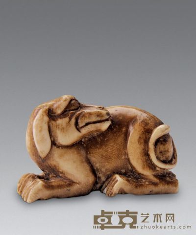 清   象牙雕小狗玩件 长4.6cm