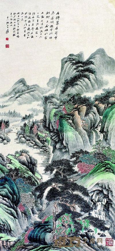 张大千 山水 立轴 113×53cm