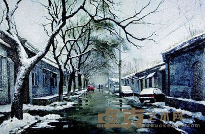 崔宝珊 残雪的街景 80×120cm