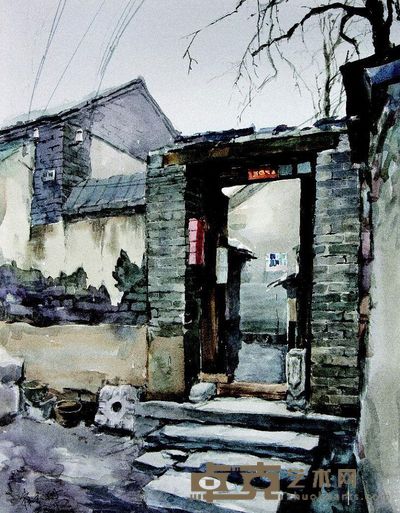 崔宝珊 旧门楼 40×30cm