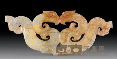 汉代 白玉双凤佩 长12.5cm；重50g