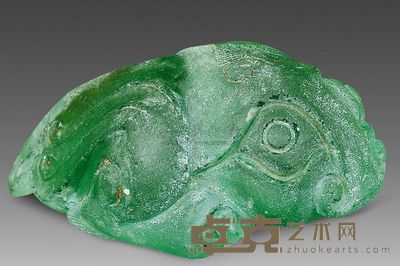 汉代 绿色琉璃鸟形坠 长5cm；重41g