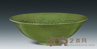 宋代 耀州窑青釉刻划花碗 高7cm；口21cm；底5.8cm