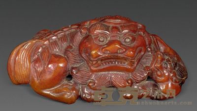 清代 苏门答腊犀角雕“太师少保”坠 长6cm；高2.3cm；重24g