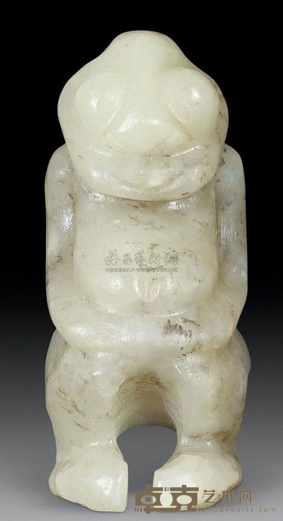 石家河文化 白玉人 高6.4cm；重65g