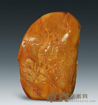 清代 田黄春兴图“清卿”款印章 72.13×53.47×31.05mm；重178.364g