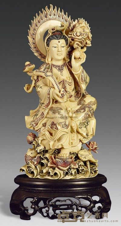 民国 象牙雕观音立像 高18.8cm；重409g