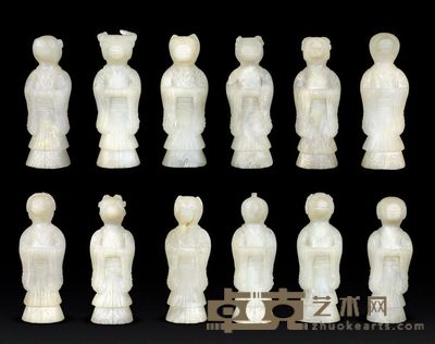 唐代 白玉十二生肖摆件 通高7.8cm；重784g