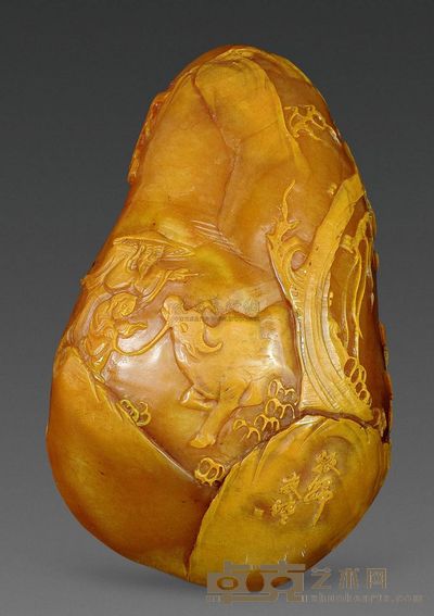 清代 田黄冻牧归图“友清”款摆件 92.84×57.15×50.95mm；重343g