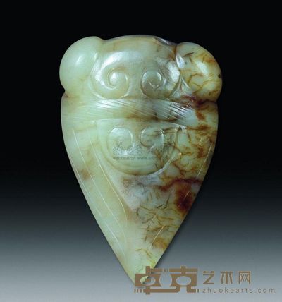 汉代 青白玉蝉 长5cm；重25g