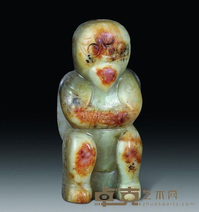商代 灰白玉玄燕坠 高5.3cm；重42g