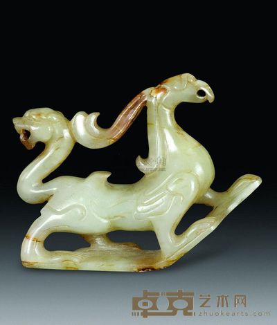 汉代 白玉龙凤纹摆件 长8.5cm；重87g