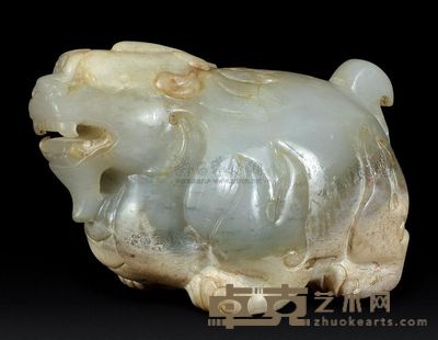 汉代 白玉瑞兽摆件 长8.7cm；重379g