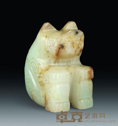 汉代 白玉熊 高3.9cm；重53g