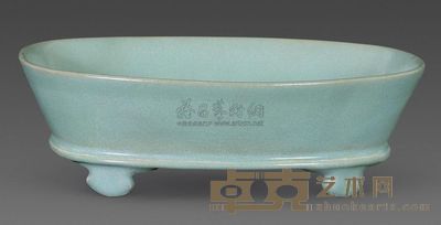 宋代 汝窑水仙盆 口19cm；底15.8cm；高5.7cm