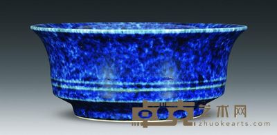 明代 洒蓝釉碗 高7.5cm；口17.8cm；底10.6cm