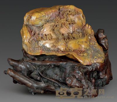 现代 鹿目田黄满载而归图随形摆件 高13cm；长18.6cm；重2702g