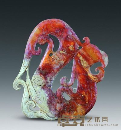 汉代 白玉凤形佩 长7.5cm；重70g