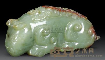 汉代 青玉云纹兽 长7.5cm；重47g