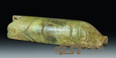 汉代 青白玉猪握 长11.5cm；重171g