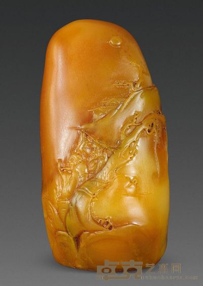 清代 田黄冻春山情“元珠”款印章 67.59×34.18×32.84mm；重114.337g