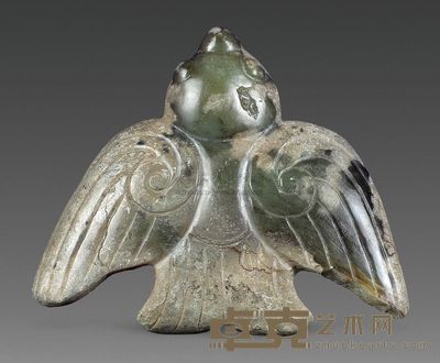 汉代 青玉鸟 长6.7cm；重44g