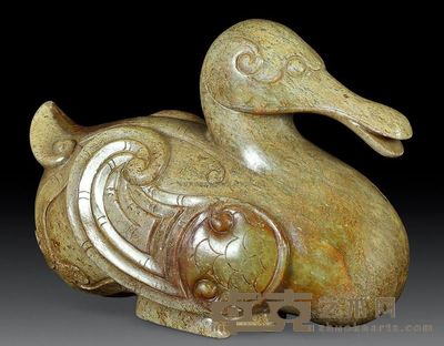 汉代 黄玉鸭 长10cm；高7cm；重343g