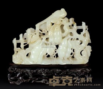 清代 白玉喜鹊登枝摆件 高9.8cm；长13.3cm；重273g