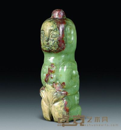 汉代 青玉童子坠 高7.5cm；重82g