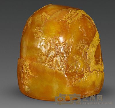清代 田黄冻关太极“友清”款印章 73.57×62.49×62.57mm；重510g