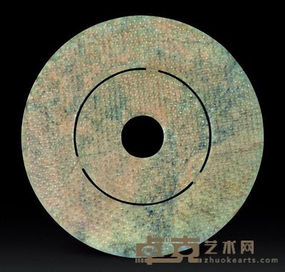 汉代 青玉蒲纹璧 重572g；通径24.3cm