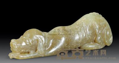 汉代 青玉卧狗 长6.8cm；重26g